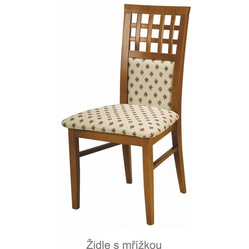 Židle z masivu s mřížkou