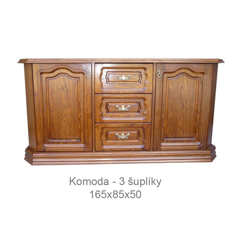 Rustikální komoda 3 šuplíková Kinga
