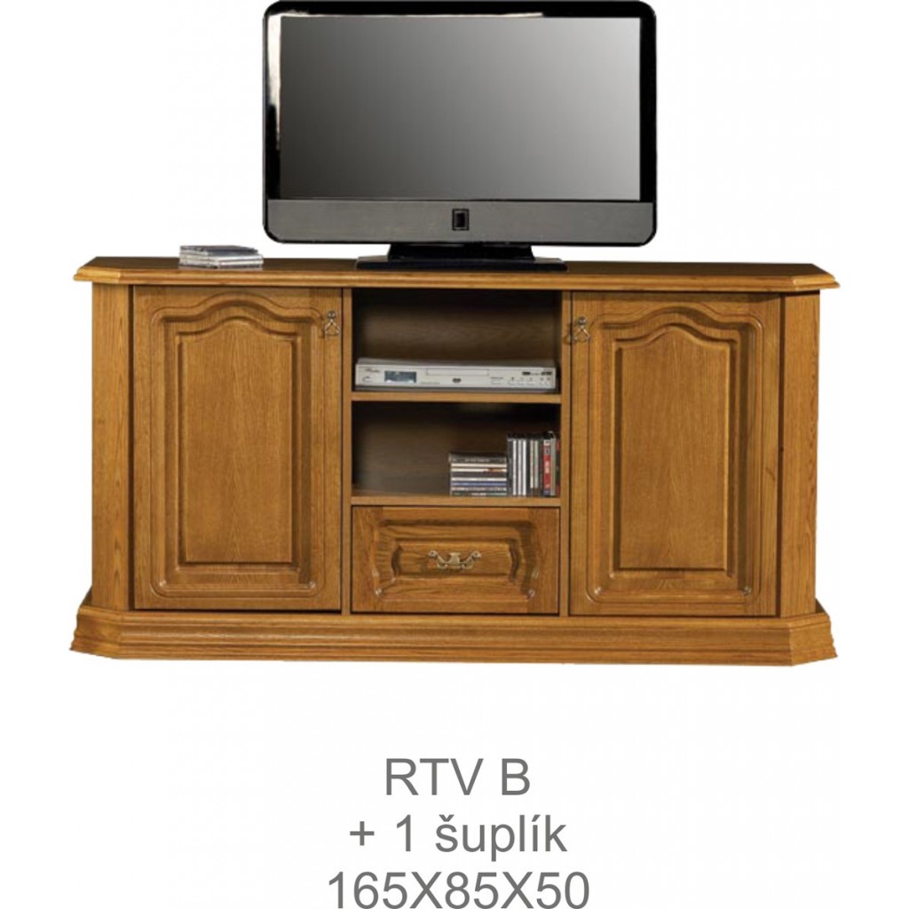 Rustikální TV B stolek + 1 šuplík Kinga
