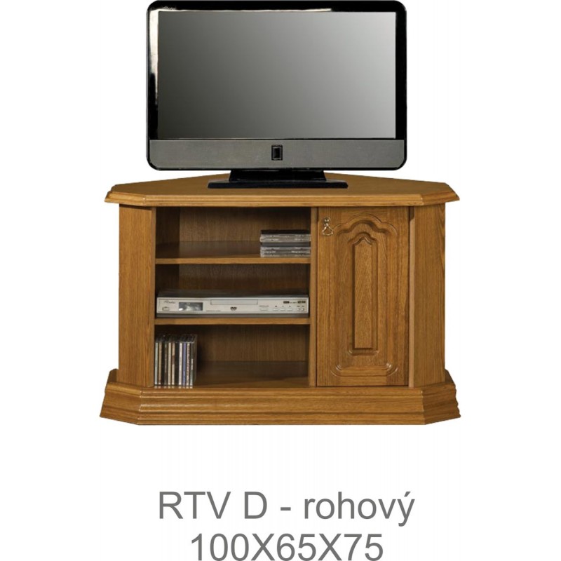 Rustikální TV D stolek-rohový Kinga
