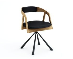 Židle z masivu dubová KR 50 s otáčením.