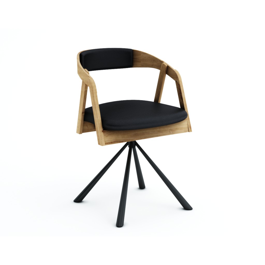 Židle z masivu dubová KR 50 s otáčením.