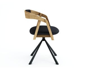 Židle z masivu dubová KR 50 s otáčením.