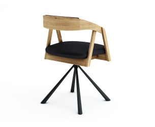 Židle z masivu dubová KR 50 s otáčením.