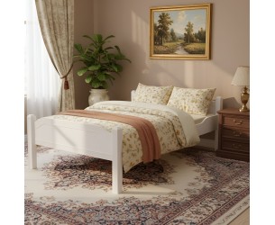 Postel z celomasivu Liva - bílá