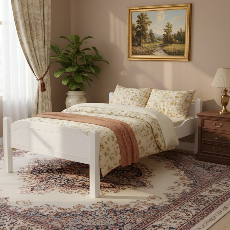 Postel z celomasivu Liva - bílá