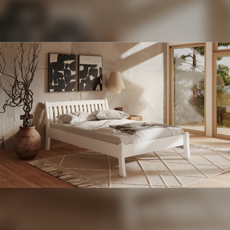 Postel z celomasivu Tonja - bílá