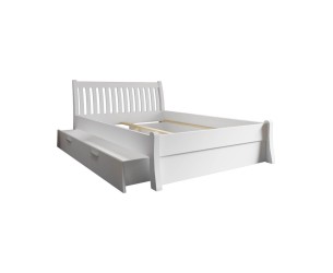 Postel z celomasivu Tonja s uložným prostorem bílá