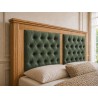 Postel z celomasivu dub Porto14-140 x 200 s úložným prostorem a čalouněným čelem