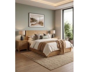 Postel z celomasivu dub Porto20-200 x 200 s úložným prostorem