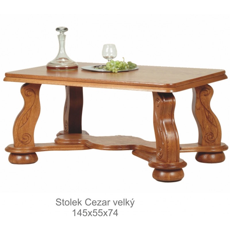 Rustikální konferenční stolek z masivu Cezar velký