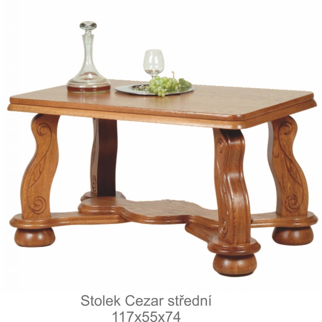 Rustikální konferenční stolek z masivu Cezar střední