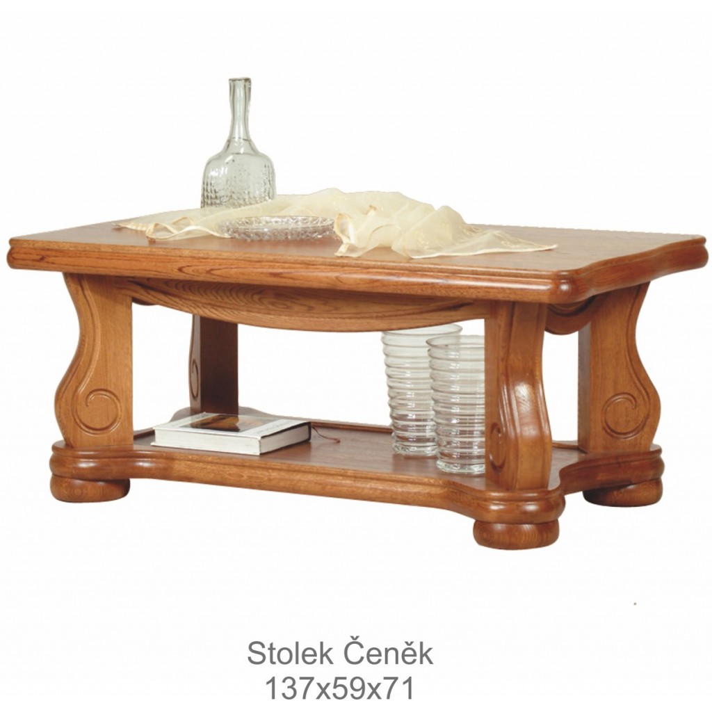 Rustikální konferenční stolek z masivu Čeněk